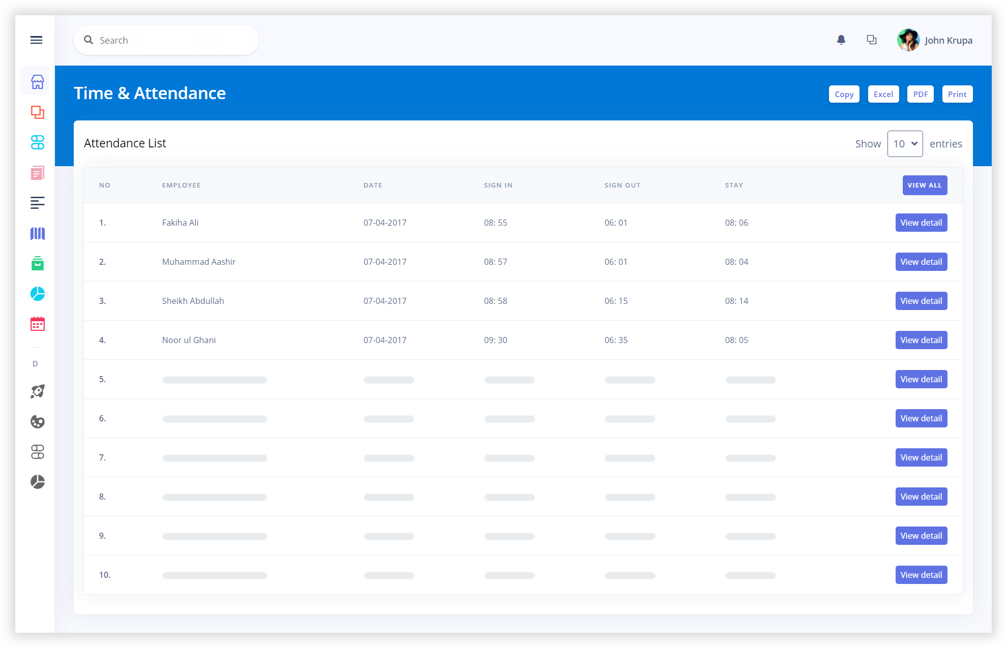 Time-and-Attendance of Human Resource Application (HRIS) of Gluon ERP software. Gluon ERP is the best ERP System in Pakistan, UAE, Saudi Arabia, Africa, Europe, USA.