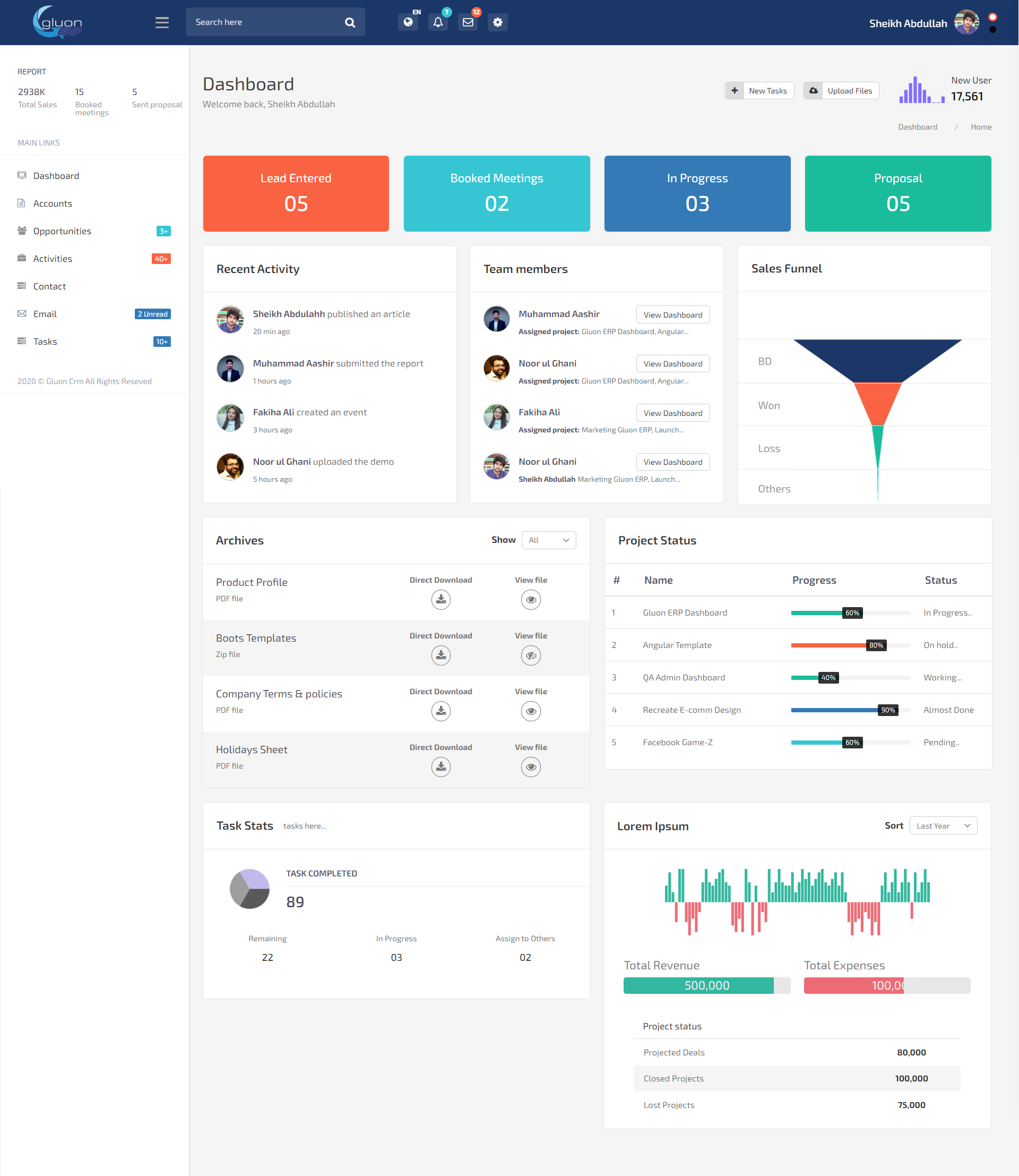 GLUON CRM Module